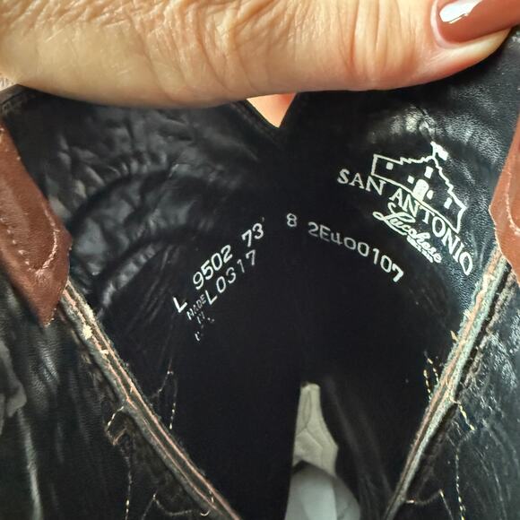 Men's Lucchese Chocolate Brown Devin All Leather Cowboy Boot Size 8 EE - Picture 8 of 13